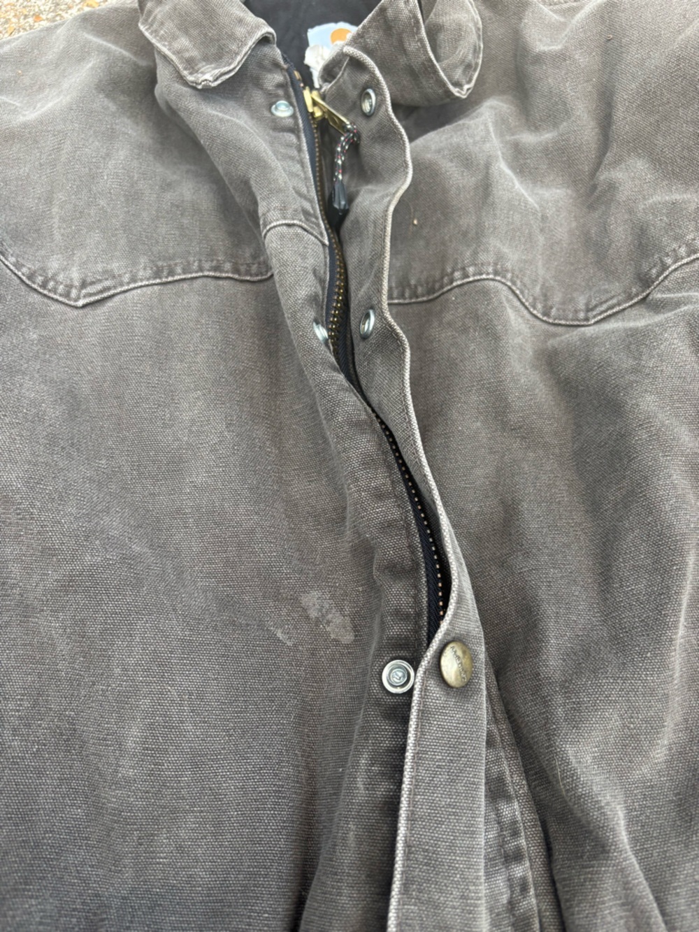 Carhartt Vintage Black Distressed Coat Chore Jacket Blanket Lined C46TMB USA - Picture 3 of 8